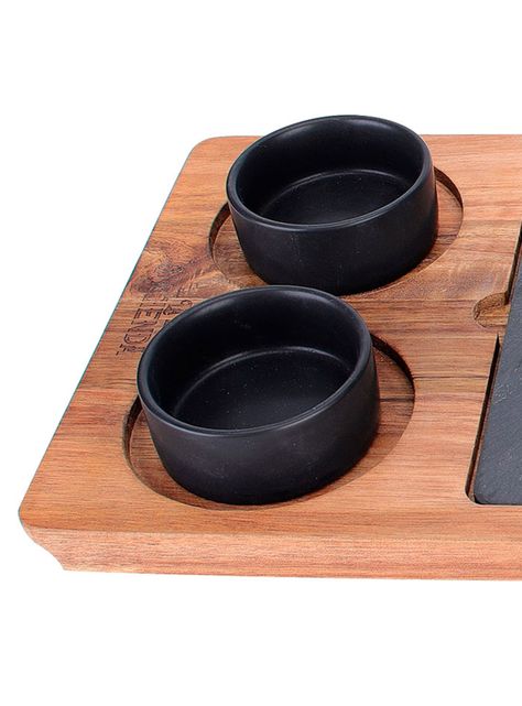 Tabla Pizarra con Bowls Base Acacia-1
