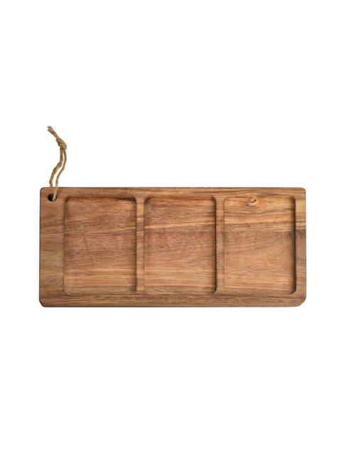 Tabla 30x15 cm Acacia Rustica 3 Divisiones-0