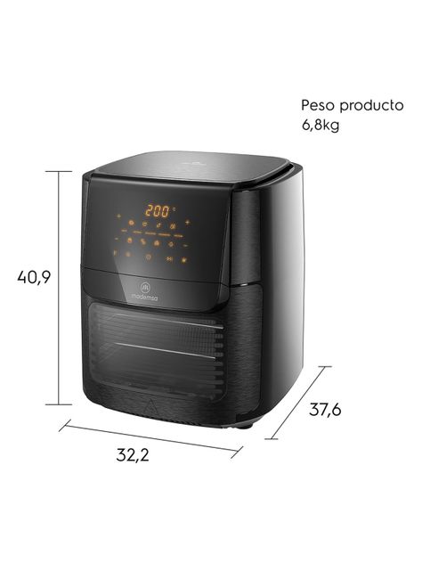 Freidora de Aire 1700W 12 Litros MAF90 Negro-1