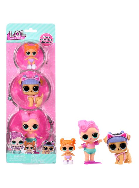 Muñeca L.O.L Surprise Tot + Pet + Lil Sis 3 Pack-0