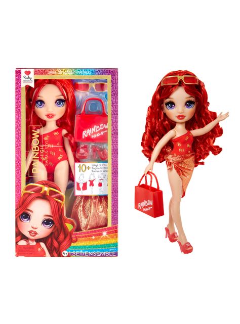 Muñeca Rainbow High Swim & Style Fashion Ruby Rojo-6