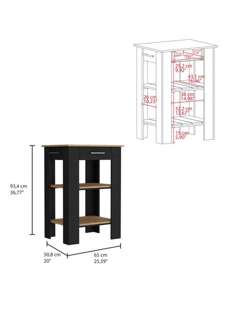 Mueble Isla de Cocina Cala 1C Wengue Macadamia-1