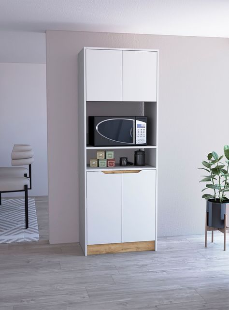 Mueble Microondas Alto 4P Blanco-5