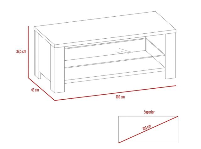Mesa TuHome de Centro Athina 100x45x39 cm TuHome-4