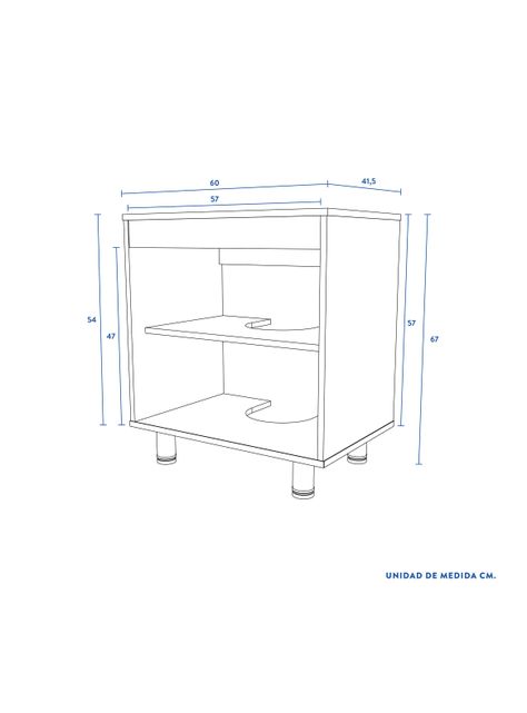 Mueble Vanitorio 2 Puertas 60x41x67 cm CIC-1