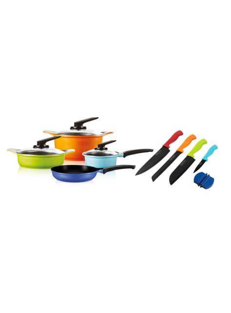 Batería de Cocina Colores 7 Piezas + Set de Cuchillos-0
