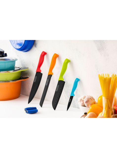 Batería de Cocina Colores 7 Piezas + Set de Cuchillos-1