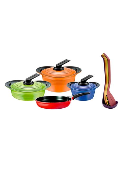 Batería de Cocina Premium 7 Piezas + Set 5 Utensilios-0