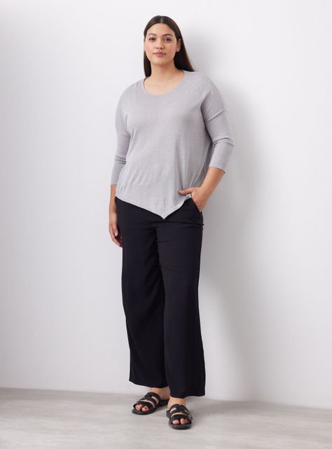 Sweater Tejido Metalizado y Punta Inferior-4
