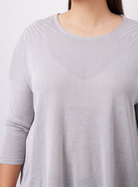 Sweater Tejido Metalizado y Punta Inferior-3