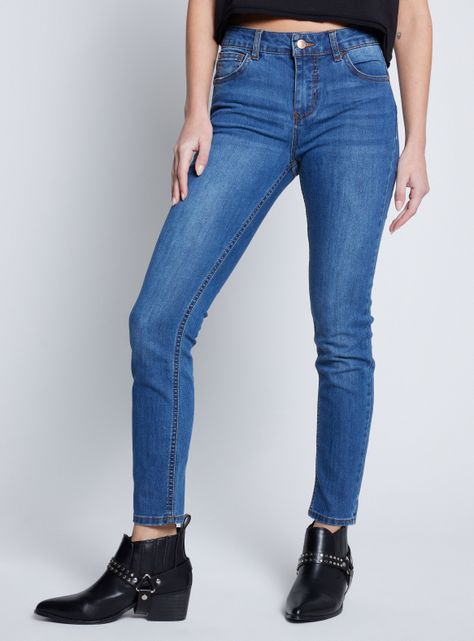Jeans Skinny Tiro Medio Push Up-0