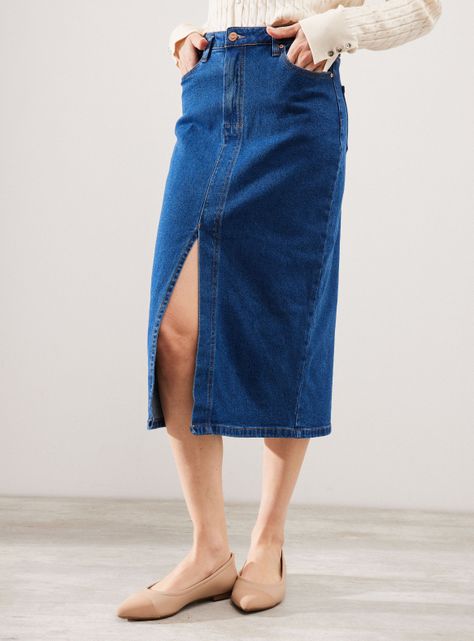 Falda Larga Denim-0