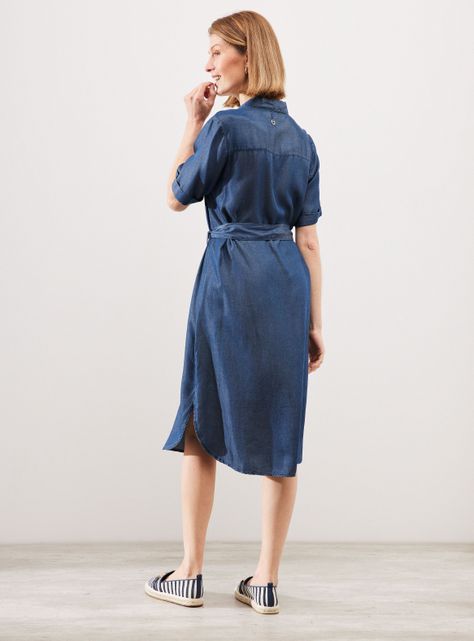 Vestido Tencel Camisero con Amarra en Cintura-5