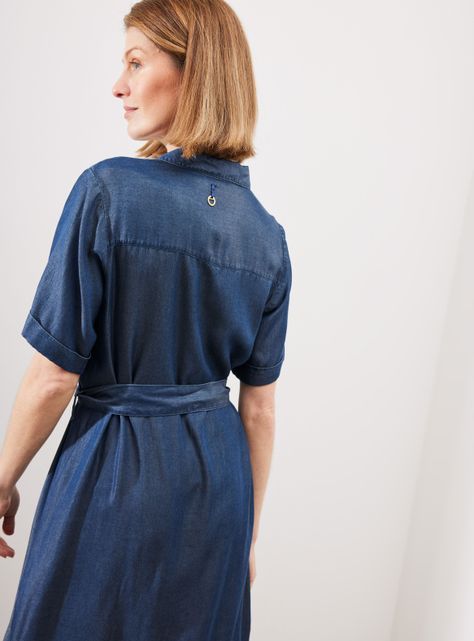 Vestido Tencel Camisero con Amarra en Cintura-1