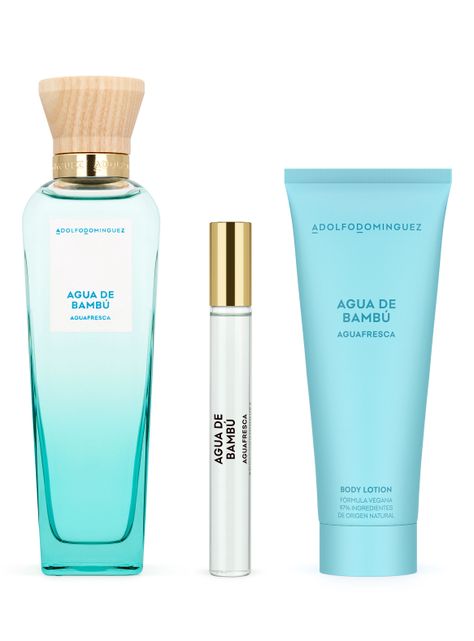 Set Perfume Agua de Bambú EDT Mujer 120ml + Loción Corporal 75ml + Megaspritzer 10ml-1