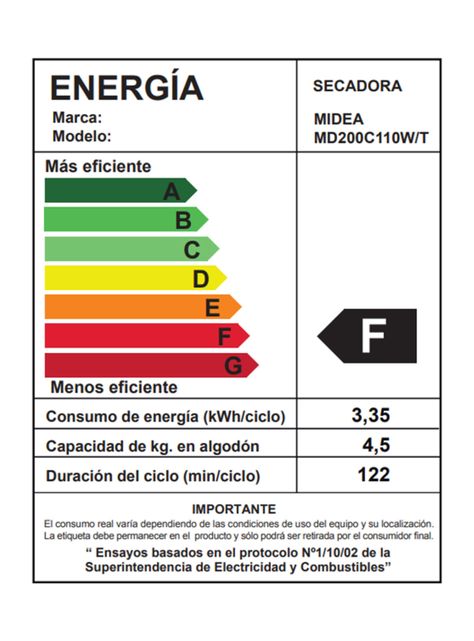 Secadora Eléctrica Condensación Frontal 11 kg MD200C110W/T-7