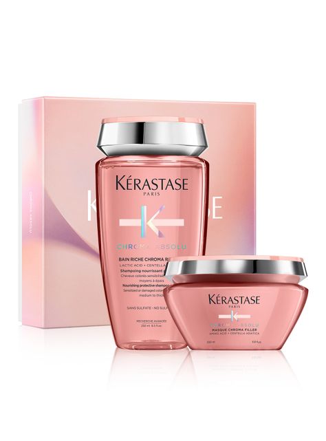 Set Reparación Cabello con Color Chroma Absolu Shampoo 250ml + Máscara 200ml Kérastase-0