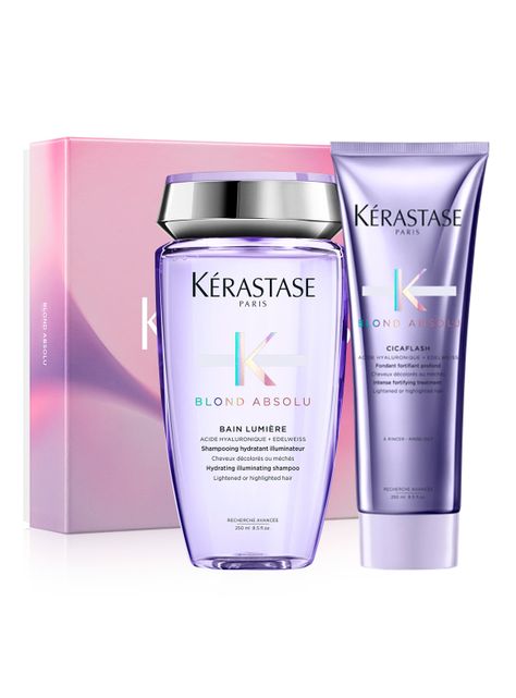 Set Reparación Cabello Rubio o Decolorado Blond Absolu Shampoo 250ml + Acondicionador 250ml Kérastase-0