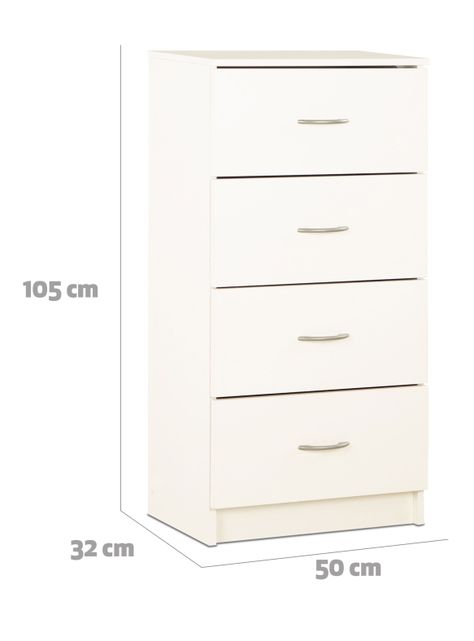 Cómoda 4 Cajones Blanco-1
