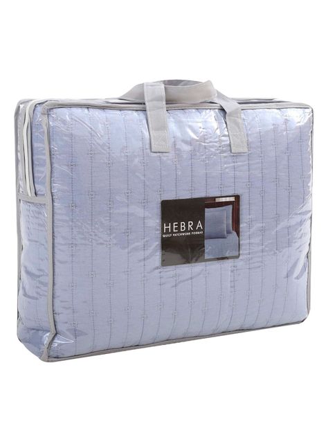 Quilt 2 Plazas Hebra Patchwork Azul-3