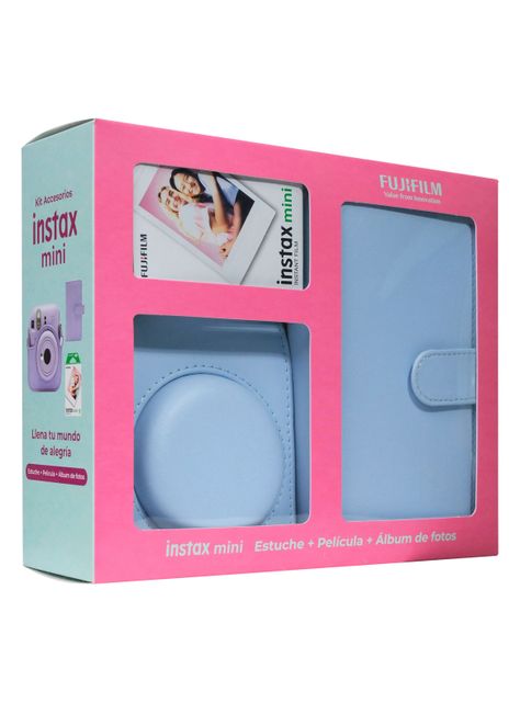 Kit Estuche + Álbum de Fotos + Film 10 Fotos Celeste Pastel-3