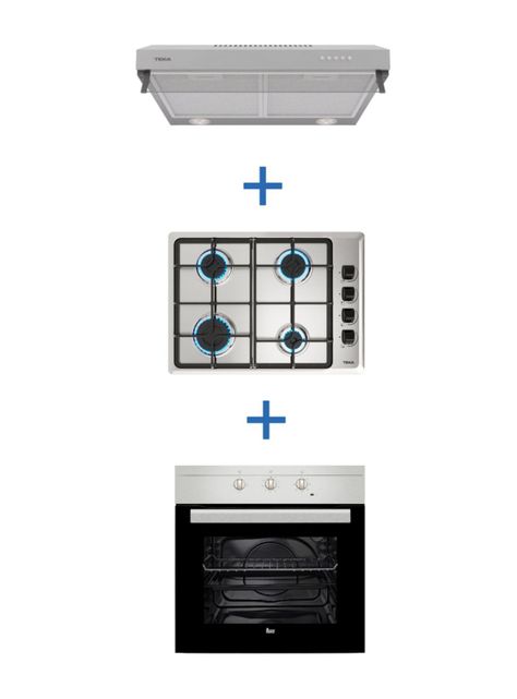 Kit Empotrable Horno Eléctrico HS445 + Encimera Gas HLX540 BUT + Campana CX 62120 Inox-0
