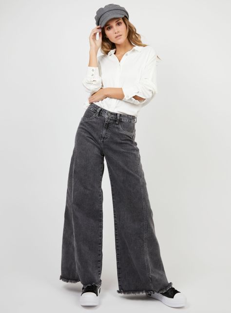 Jeans Anna F Tiro Alto Gris Gravillado-3