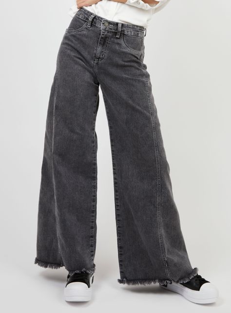 Jeans Anna F Tiro Alto Gris Gravillado-0