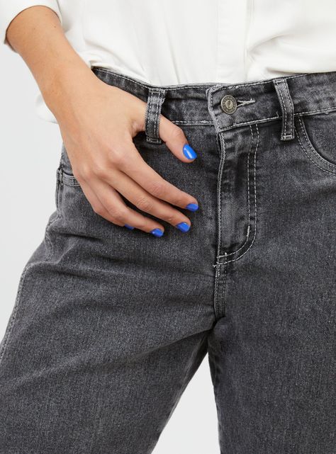 Jeans Anna F Tiro Alto Gris Gravillado-2