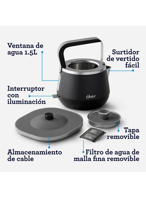 Hervidor Eléctrico Premium 1.5 Litros BVSTKT4510B-1