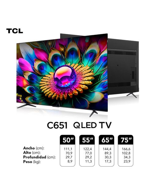 QLED Smart TV 75" 4K UHD 75C651 Google TV-2
