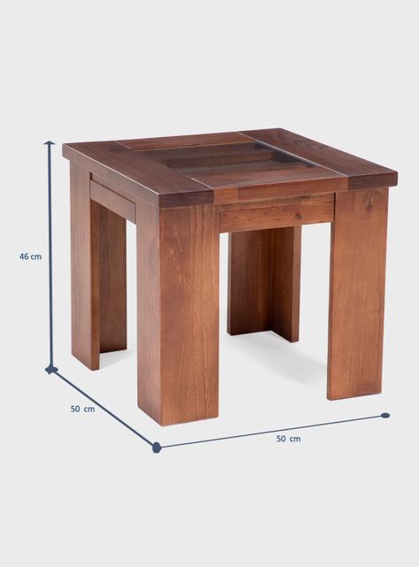 Mesa Lateral New Malaga 50x50 cm Canela-1