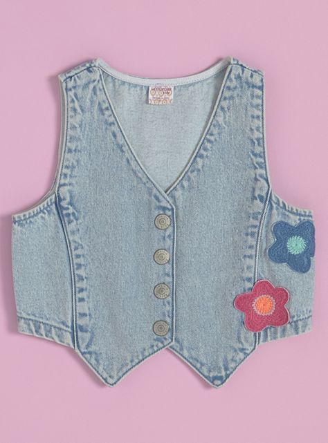 Chaqueta Vest Sin Manga con Parches de Crochet-0
