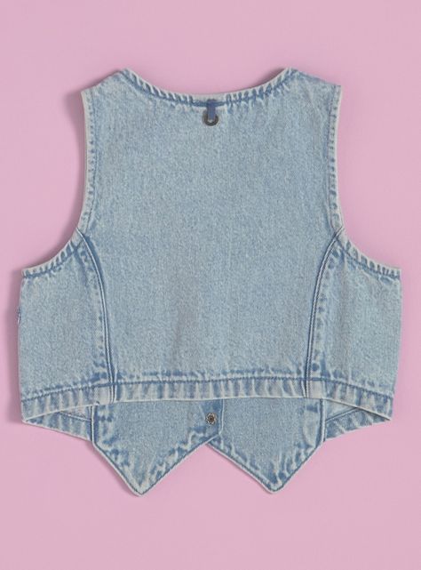 Chaqueta Vest Sin Manga con Parches de Crochet-1