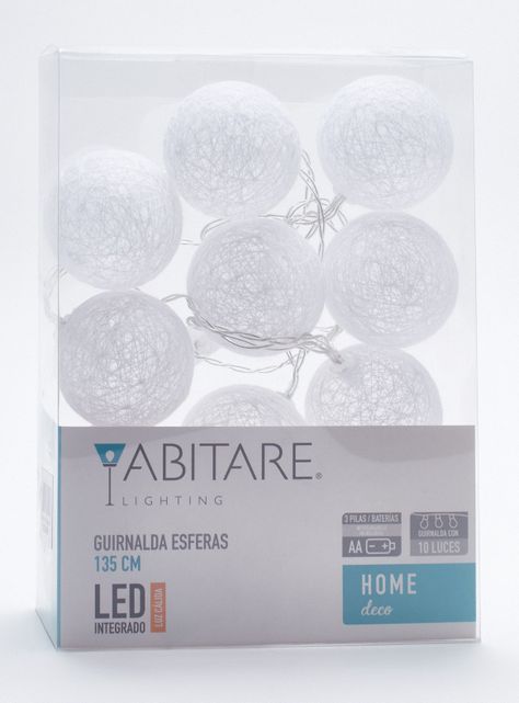 Guirnalda Esferas Blancas 10 Luces LED-4