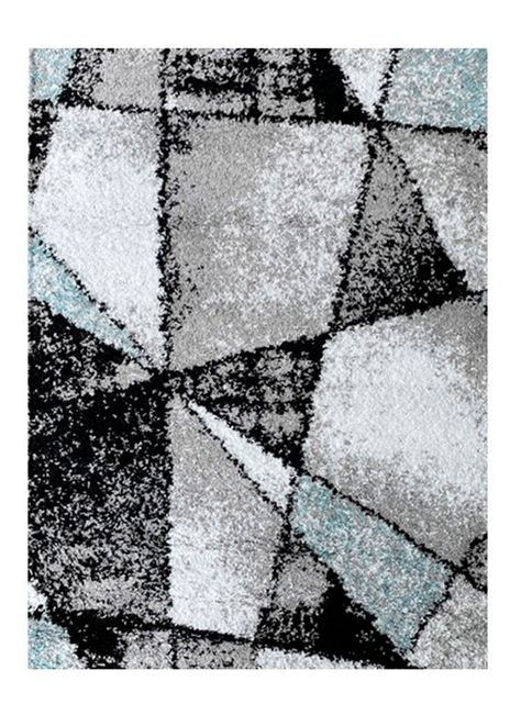 Alfombra Shaggy Geometric 150 x 200 cm L. Blue-0