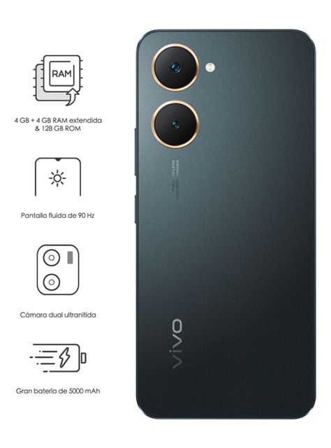 Smartphone Vivo Y03 128G+4G 6.5" Space Black Liberado-1
