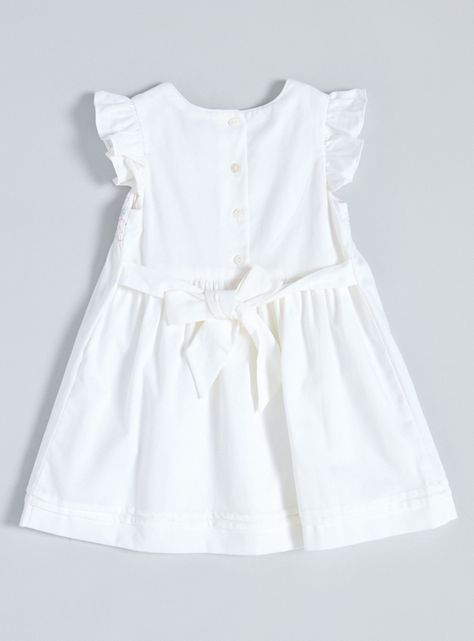 Vestido Clásico con Panal Bordado-1