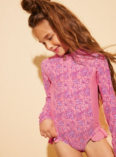 Traje de Baño con Vuelitos Estampado-1