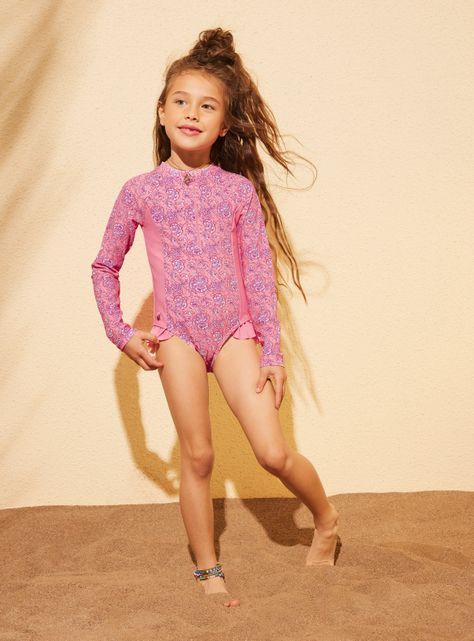 Traje de Baño con Vuelitos Estampado-0