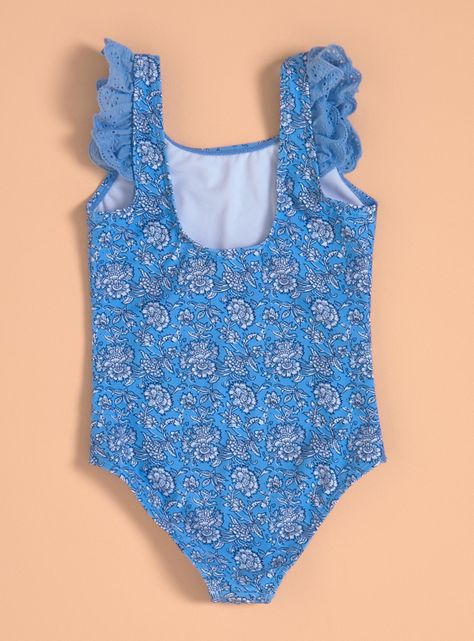 Traje de Baño Estampado con Mangas de Broderie-3