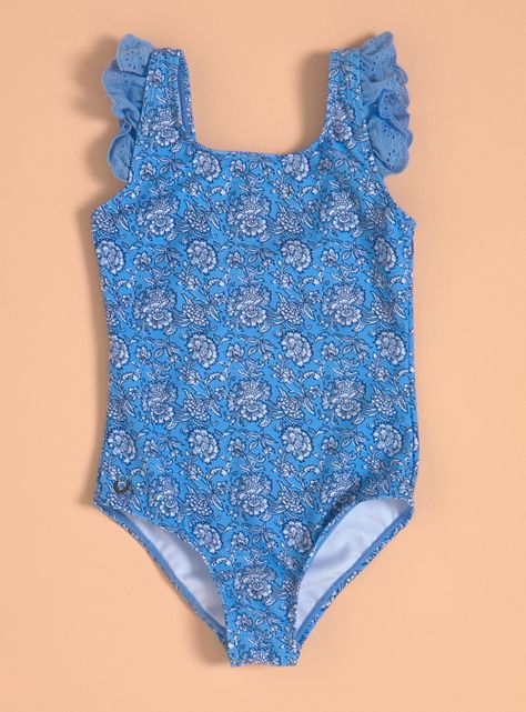 Traje de Baño Estampado con Mangas de Broderie-2