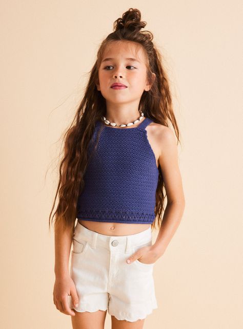 Polera Peto Crochet Algodón-0