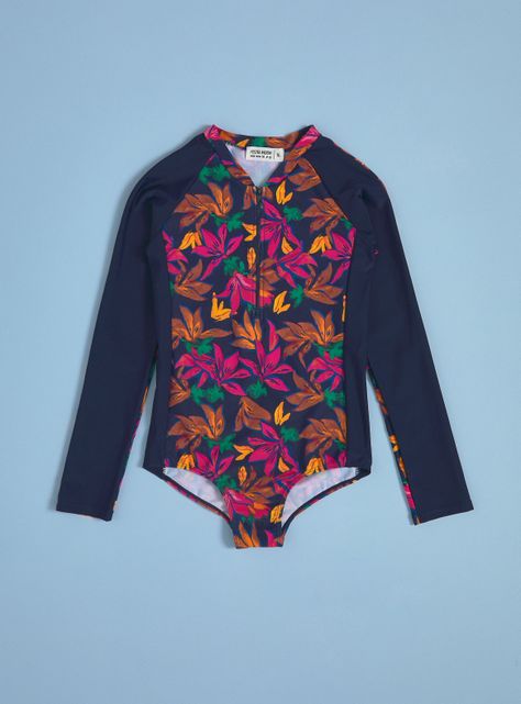 Traje de Baño Enterito Surfero Estampado Tropical-2