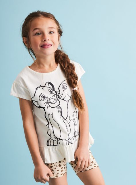 Polera con Vuelos Niña Estampadas Simba & Nala Disney-0