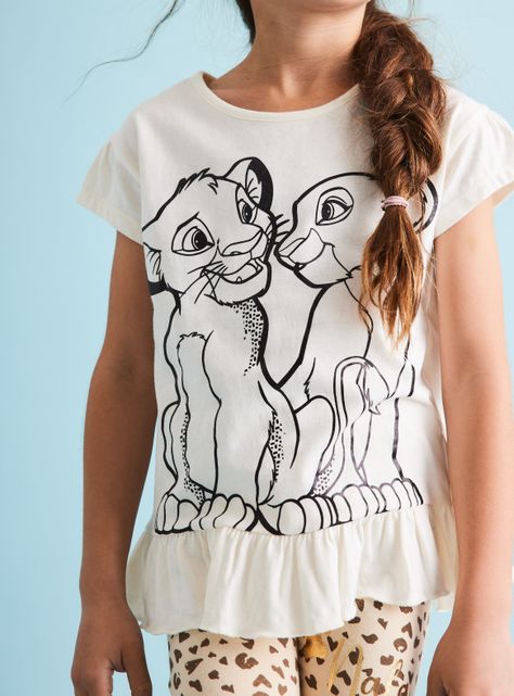 Polera con Vuelos Niña Estampadas Simba & Nala Disney-1