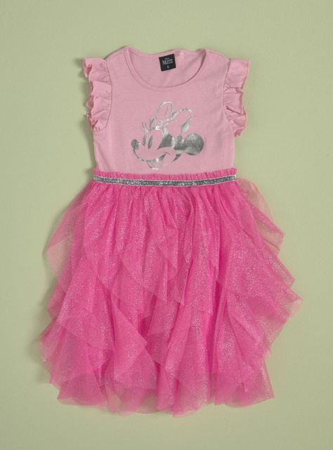 Vestido con Tulle Manga Corta Minnie Mouse y Angel Disney-2