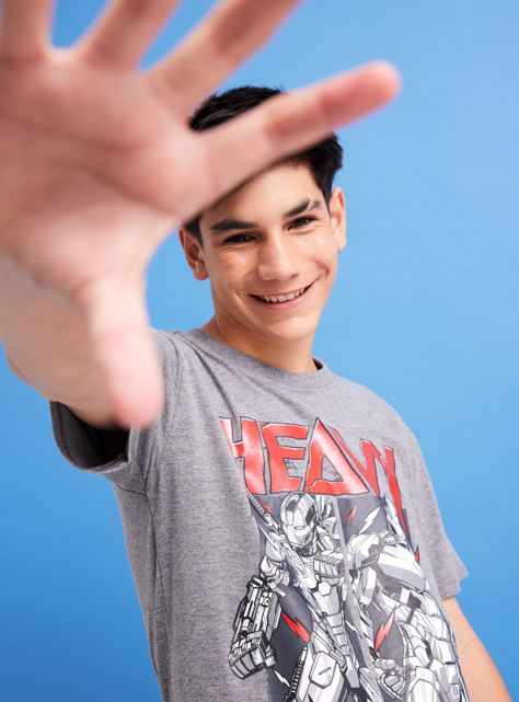 Polera Manga Corta con Aplicación Avengers Marvel-1