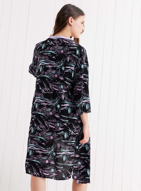 Blusa Kimono Manga Tres Cuartos Full Estampado-1