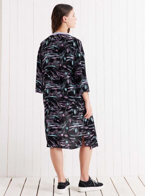 Blusa Kimono Manga Tres Cuartos Full Estampado-5